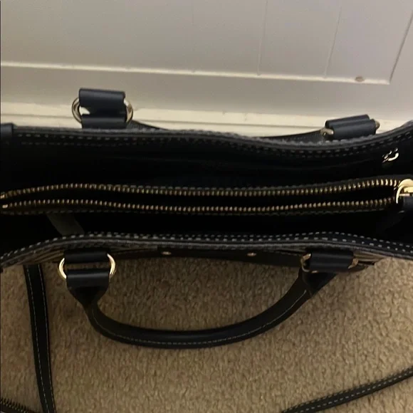Kate Spade Navy and White Striped Satchel - Picture 2 of 12